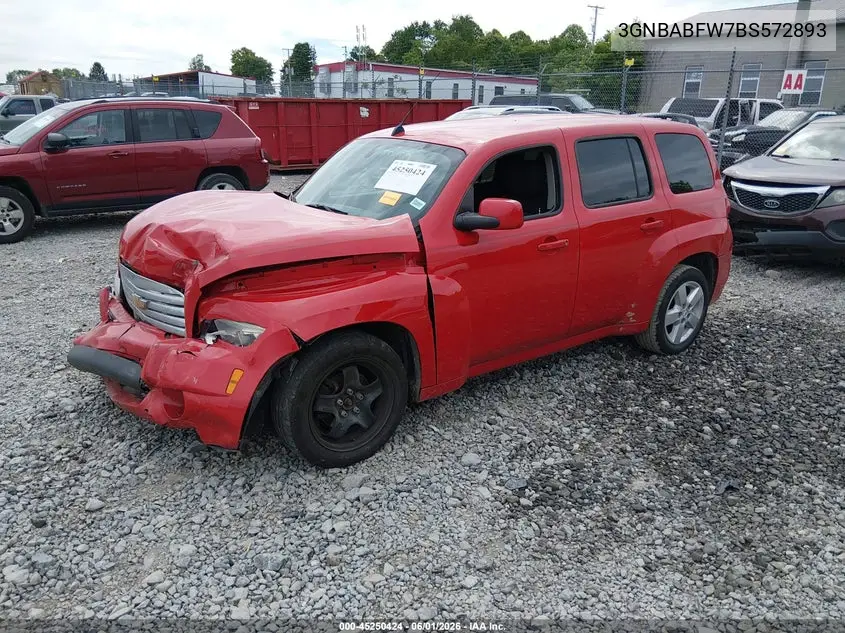 2011 Chevrolet Hhr Lt VIN: 3GNBABFW7BS572893 Lot: 45250424