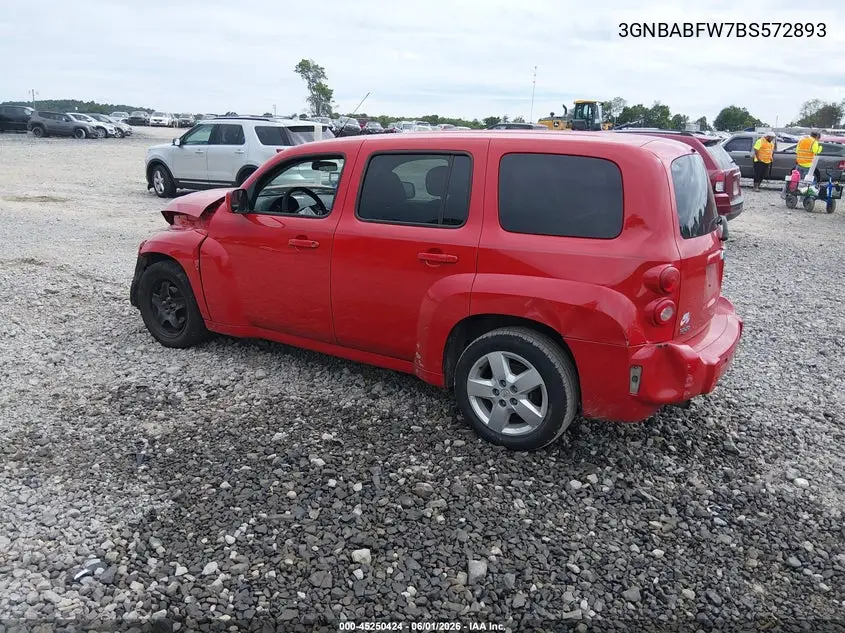 2011 Chevrolet Hhr Lt VIN: 3GNBABFW7BS572893 Lot: 45250424