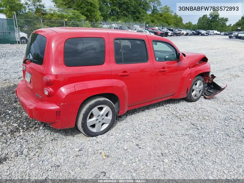 2011 Chevrolet Hhr Lt VIN: 3GNBABFW7BS572893 Lot: 45250424