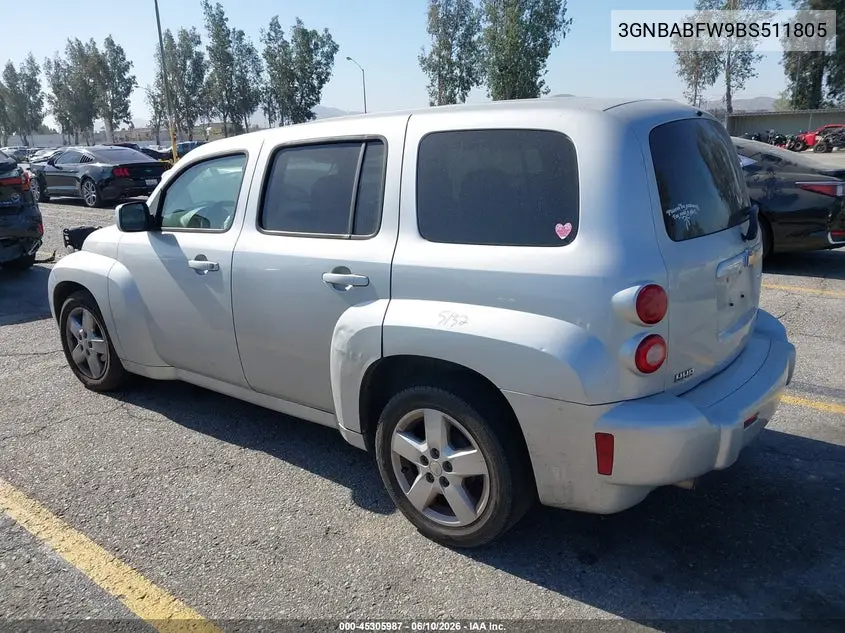 2011 Chevrolet Hhr Lt VIN: 3GNBABFW9BS511805 Lot: 45305987