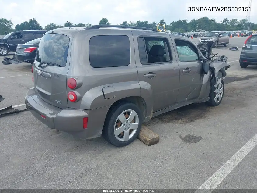 2011 Chevrolet Hhr Ls VIN: 3GNBAAFW2BS532151 Lot: 45678070