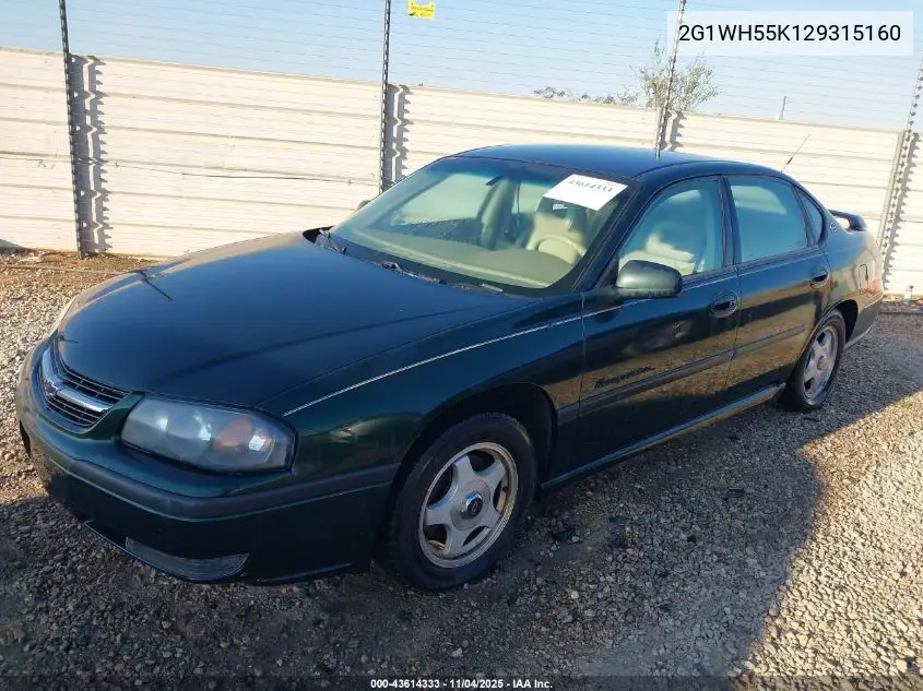 2G1WH55K129315160 2002 Chevrolet Impala Ls