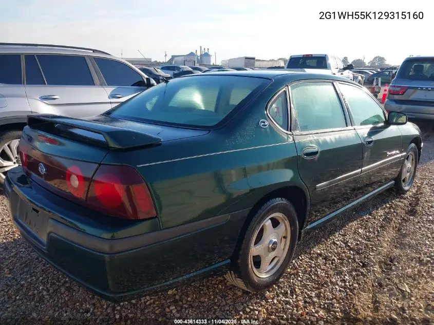 2G1WH55K129315160 2002 Chevrolet Impala Ls