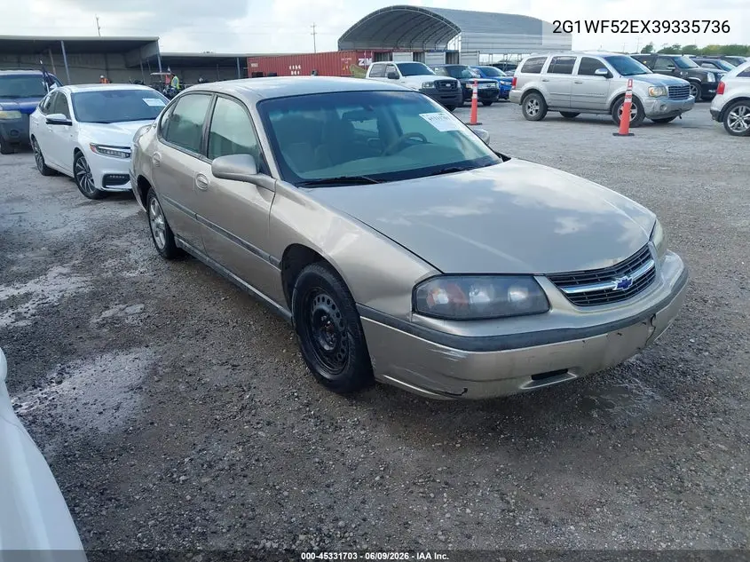 2003 Chevrolet Impala VIN: 2G1WF52EX39335736 Lot: 45331703