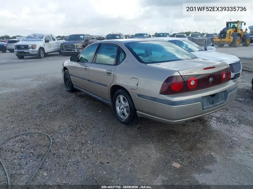 2003 Chevrolet Impala VIN: 2G1WF52EX39335736 Lot: 45331703