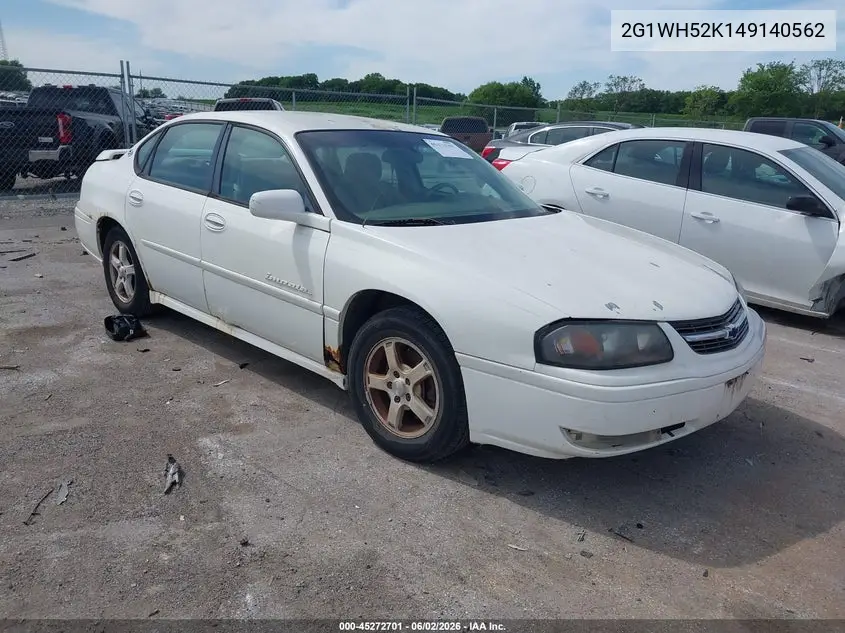 2004 Chevrolet Impala Ls VIN: 2G1WH52K149140562 Lot: 45272701