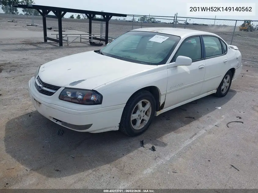 2004 Chevrolet Impala Ls VIN: 2G1WH52K149140562 Lot: 45272701