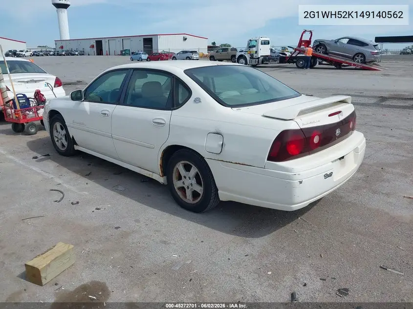 2004 Chevrolet Impala Ls VIN: 2G1WH52K149140562 Lot: 45272701