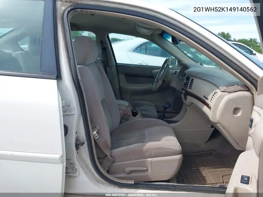 2004 Chevrolet Impala Ls VIN: 2G1WH52K149140562 Lot: 45272701