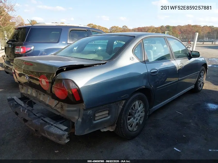 2G1WF52E859257881 2005 Chevrolet Impala