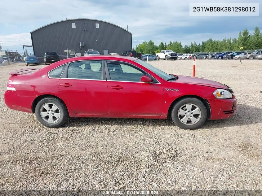 2008 Chevrolet Impala Ls VIN: 2G1WB58K381298012 Lot: 30094444