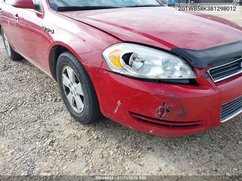 2008 Chevrolet Impala Ls VIN: 2G1WB58K381298012 Lot: 30094444
