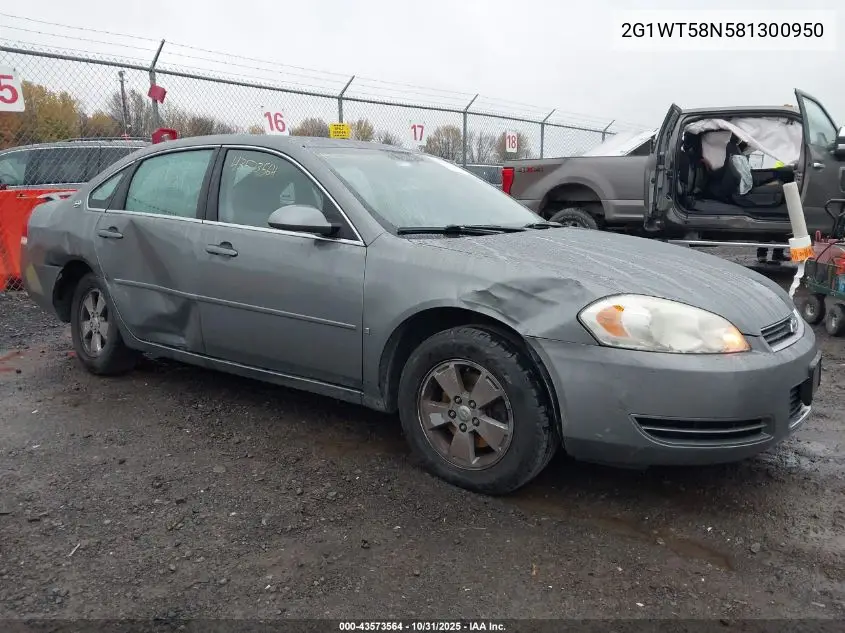 2G1WT58N581300950 2008 Chevrolet Impala Lt