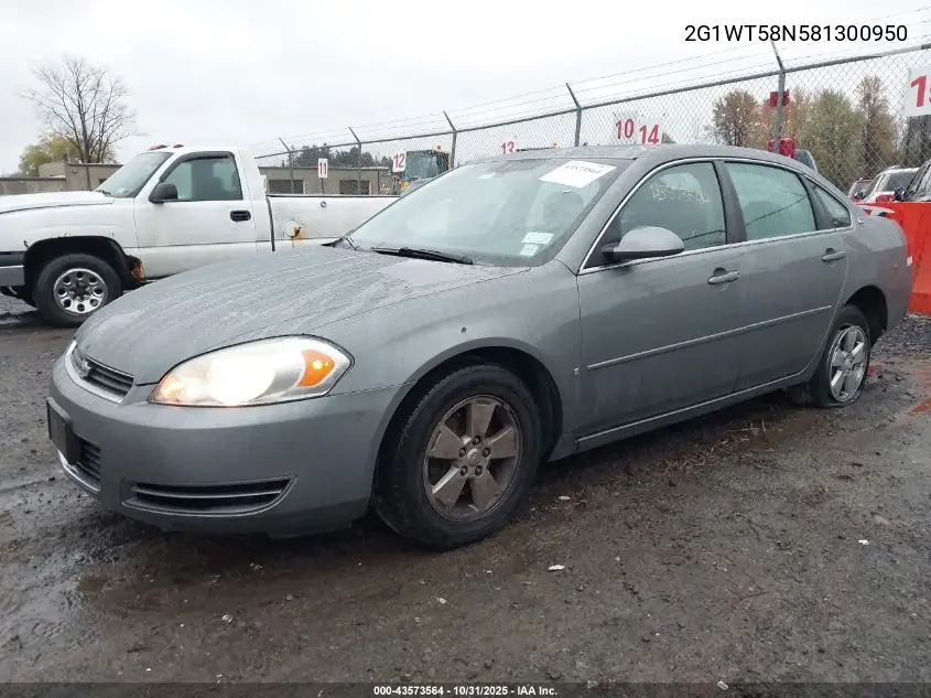 2G1WT58N581300950 2008 Chevrolet Impala Lt
