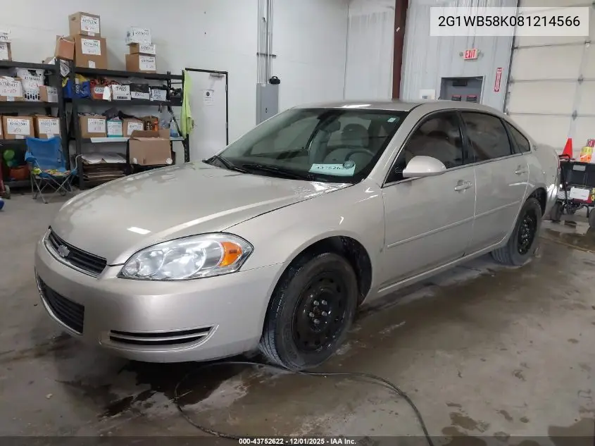 2G1WB58K081214566 2008 Chevrolet Impala Ls