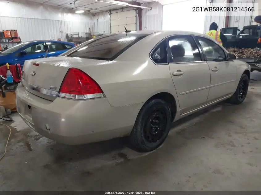 2G1WB58K081214566 2008 Chevrolet Impala Ls