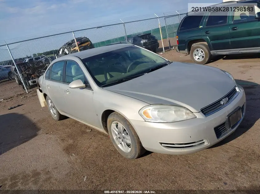 2008 Chevrolet Impala Ls VIN: 2G1WB58K281298583 Lot: 45187937