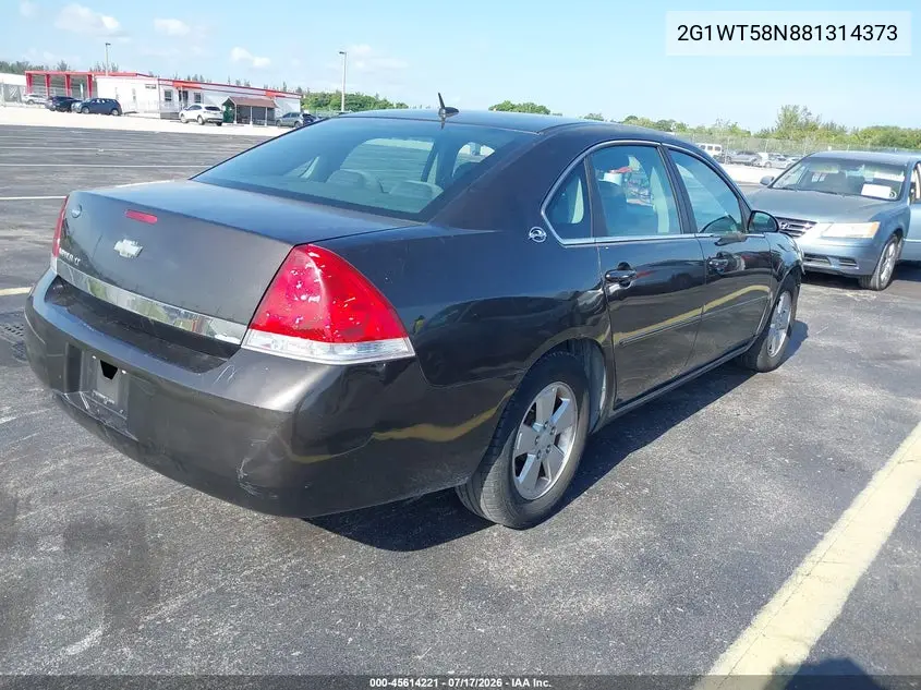 2008 Chevrolet Impala Lt VIN: 2G1WT58N881314373 Lot: 45614221