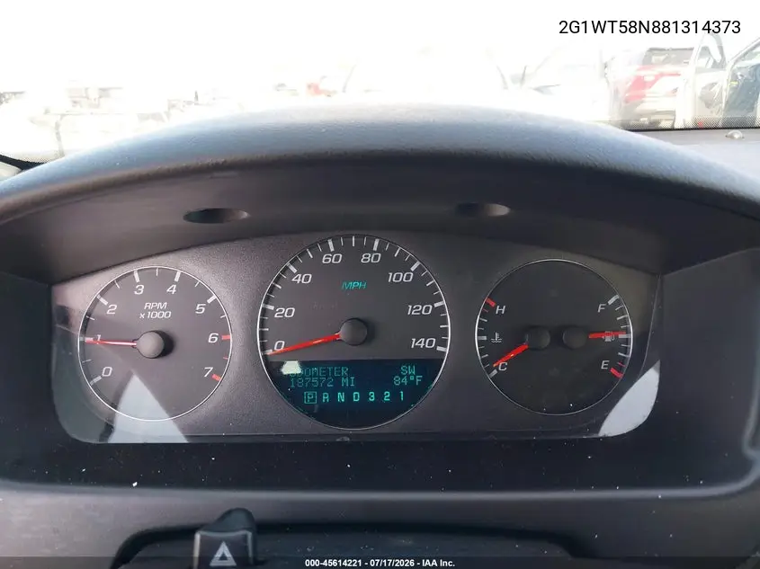 2008 Chevrolet Impala Lt VIN: 2G1WT58N881314373 Lot: 45614221