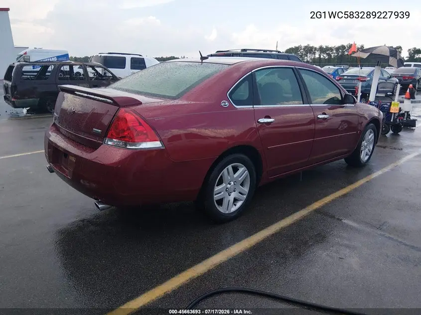 2008 Chevrolet Impala Lt VIN: 2G1WC583289227939 Lot: 45663693