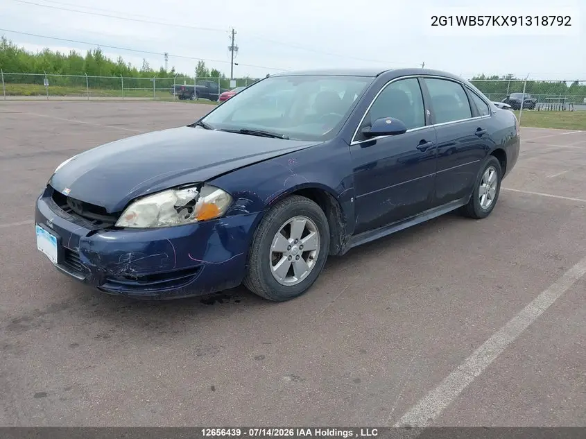 2009 Chevrolet Impala Ls VIN: 2G1WB57KX91318792 Lot: 12656439