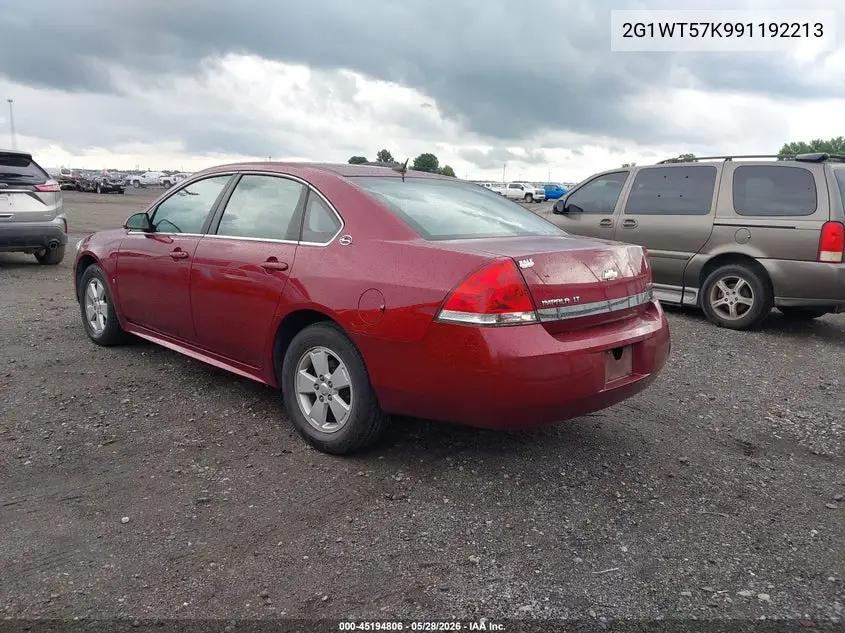 2009 Chevrolet Impala Lt VIN: 2G1WT57K991192213 Lot: 45194806