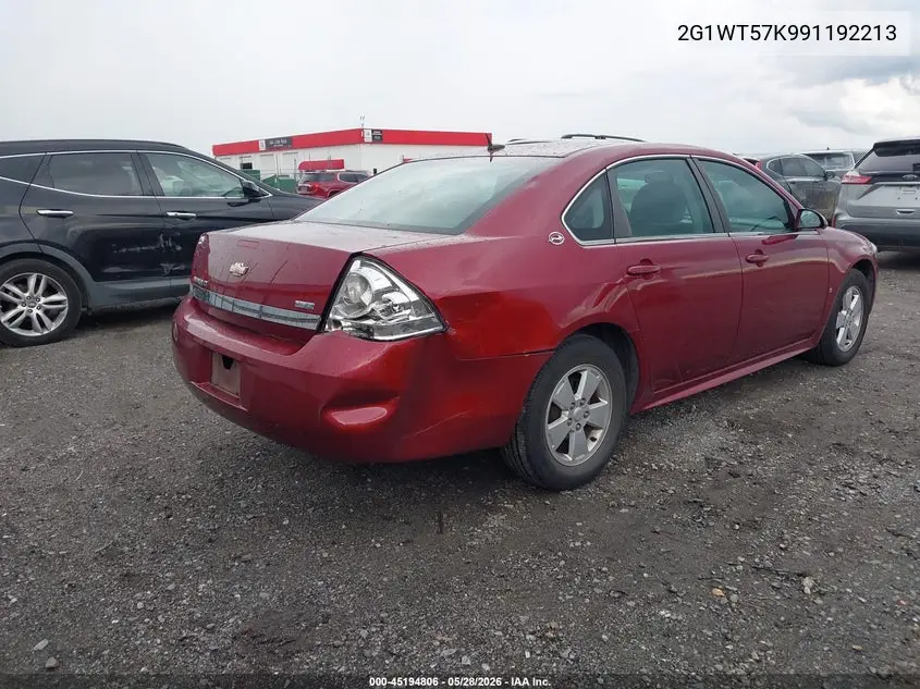 2009 Chevrolet Impala Lt VIN: 2G1WT57K991192213 Lot: 45194806