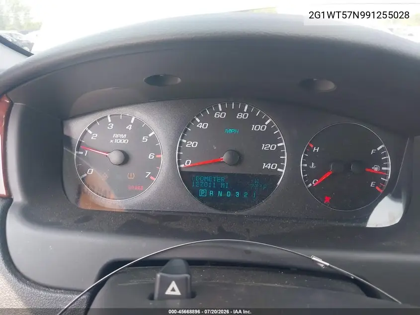 2009 Chevrolet Impala Lt VIN: 2G1WT57N991255028 Lot: 45668896