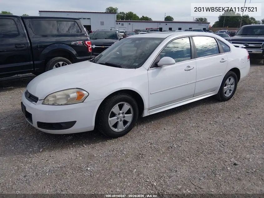 2010 Chevrolet Impala Lt VIN: 2G1WB5EK7A1157521 Lot: 45160347