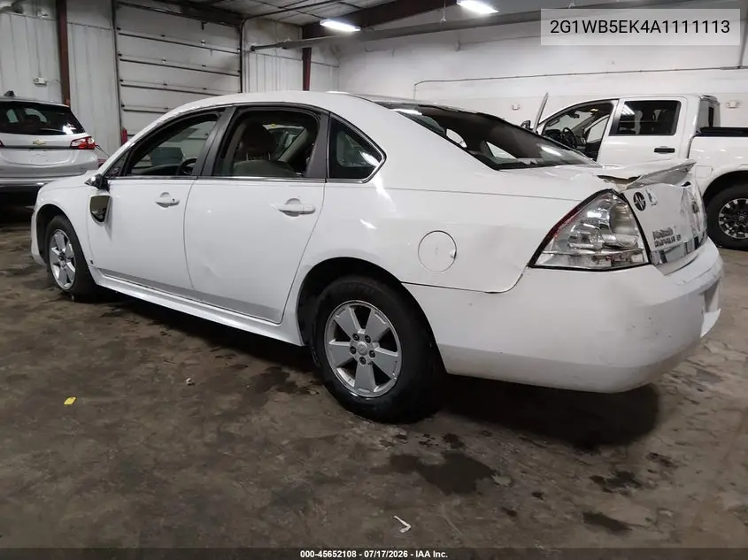 2010 Chevrolet Impala Lt VIN: 2G1WB5EK4A1111113 Lot: 45652108