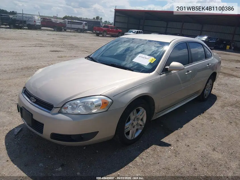 2011 Chevrolet Impala Lt VIN: 2G1WB5EK4B1100386 Lot: 45445697