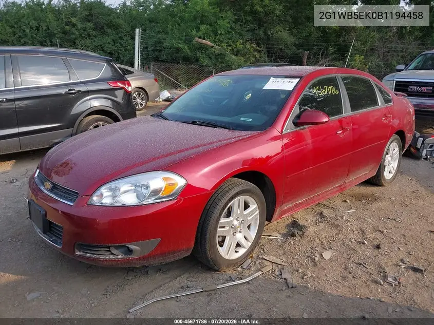 2011 Chevrolet Impala Lt VIN: 2G1WB5EK0B1194458 Lot: 45671786