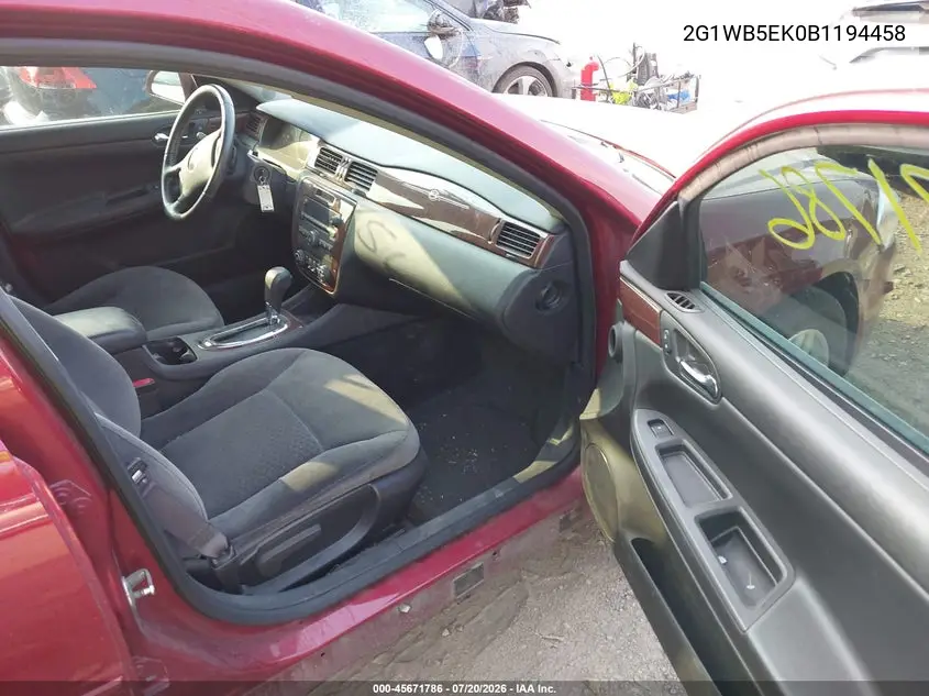 2011 Chevrolet Impala Lt VIN: 2G1WB5EK0B1194458 Lot: 45671786