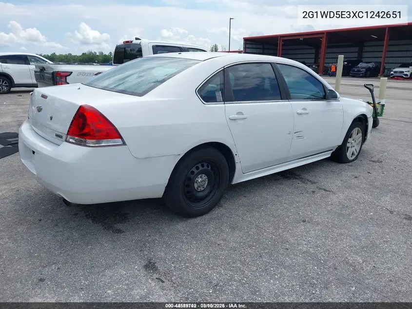 2G1WD5E3XC1242651 2012 Chevrolet Impala Police