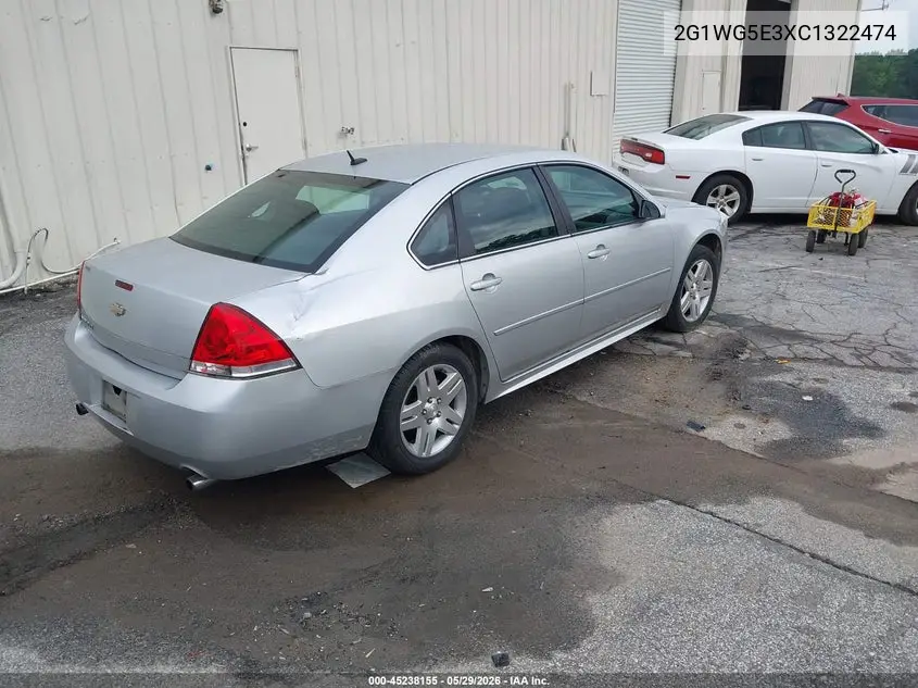 2012 Chevrolet Impala Lt VIN: 2G1WG5E3XC1322474 Lot: 45238155