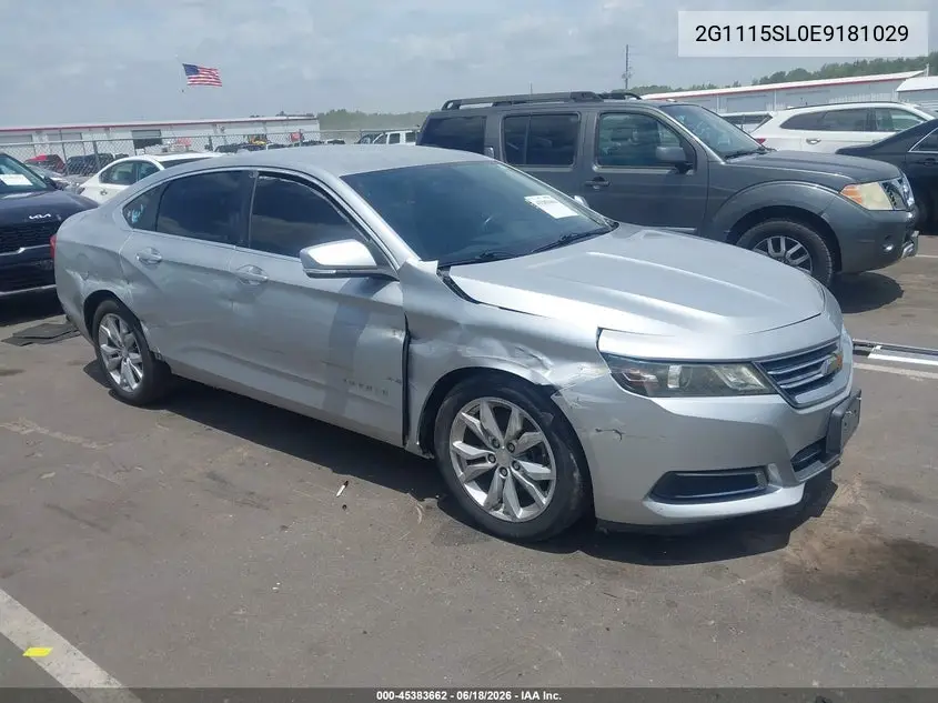 2014 Chevrolet Impala 1Lt VIN: 2G1115SL0E9181029 Lot: 45383662