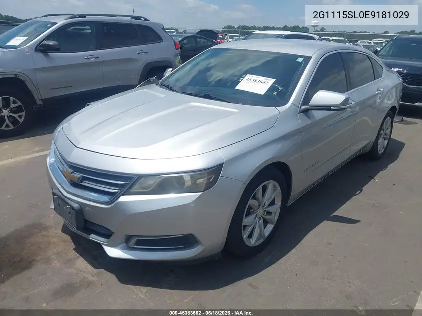 2014 Chevrolet Impala 1Lt VIN: 2G1115SL0E9181029 Lot: 45383662
