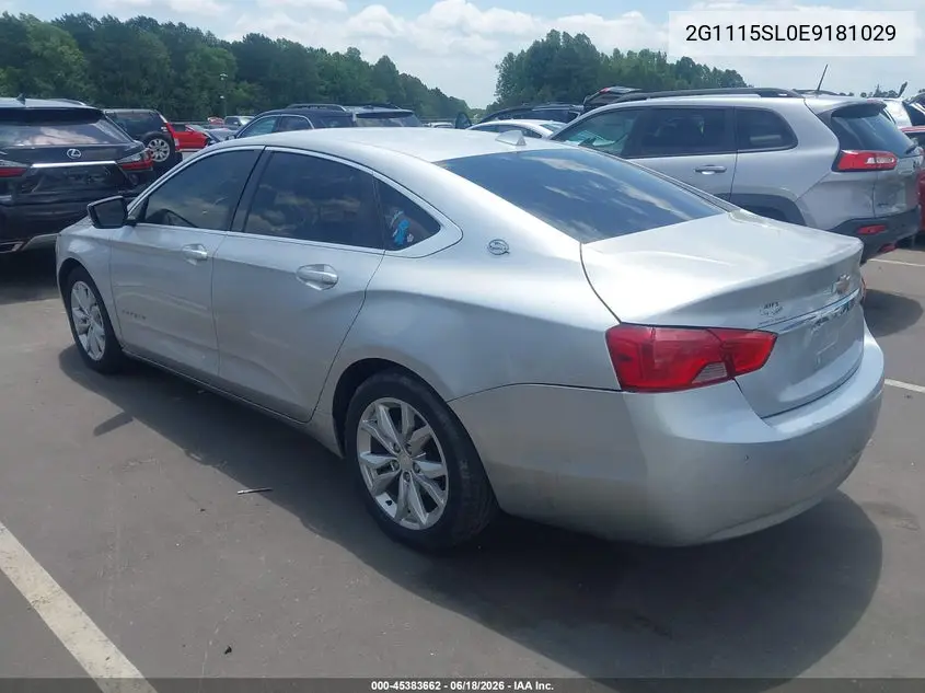 2014 Chevrolet Impala 1Lt VIN: 2G1115SL0E9181029 Lot: 45383662