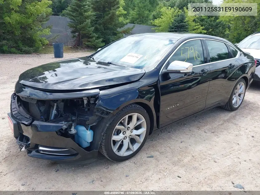 2014 Chevrolet Impala 2Lt VIN: 2G1125S31E9190609 Lot: 45595796