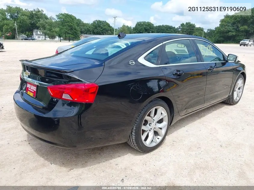 2014 Chevrolet Impala 2Lt VIN: 2G1125S31E9190609 Lot: 45595796