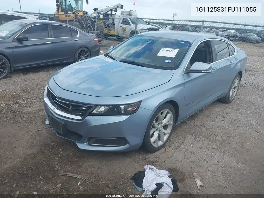 2015 Chevrolet Impala 2Lt VIN: 1G1125S31FU111055 Lot: 45396277