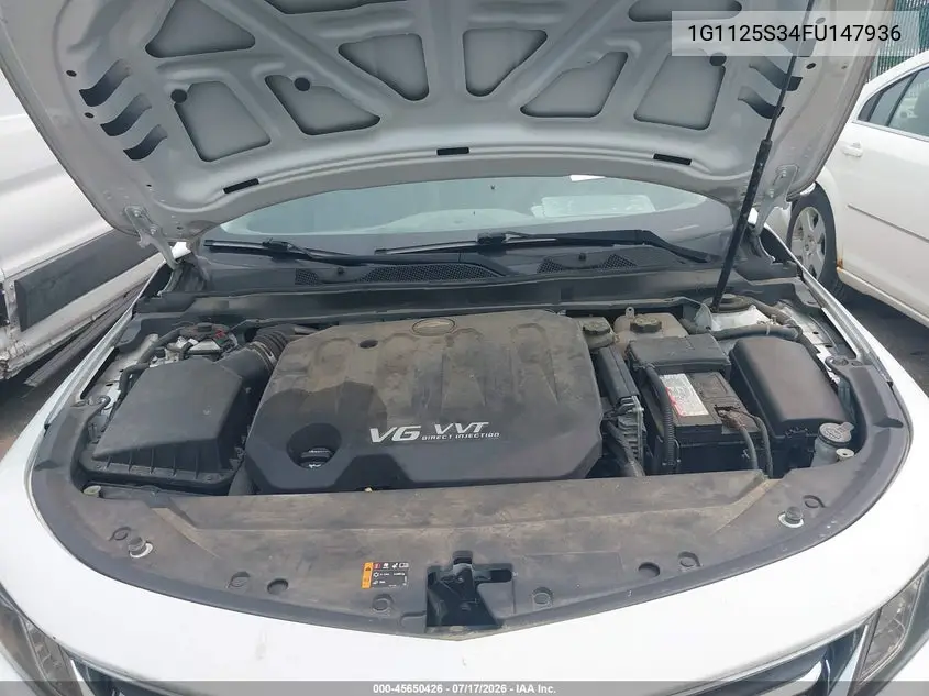 2015 Chevrolet Impala 2Lt VIN: 1G1125S34FU147936 Lot: 45650426