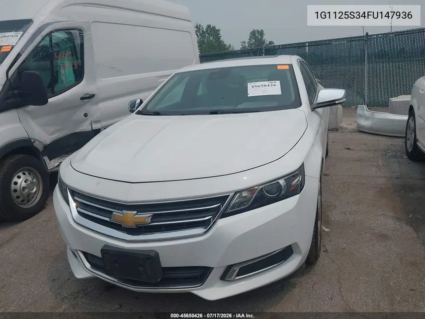 2015 Chevrolet Impala 2Lt VIN: 1G1125S34FU147936 Lot: 45650426