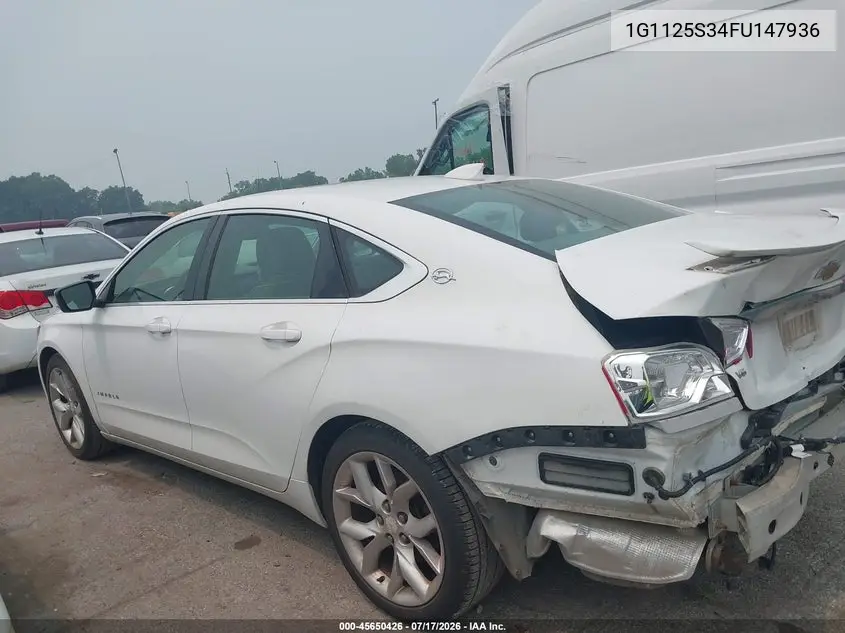 2015 Chevrolet Impala 2Lt VIN: 1G1125S34FU147936 Lot: 45650426