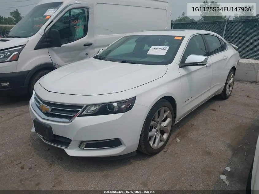 2015 Chevrolet Impala 2Lt VIN: 1G1125S34FU147936 Lot: 45650426
