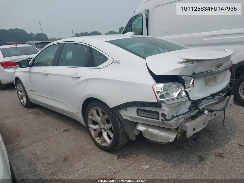 2015 Chevrolet Impala 2Lt VIN: 1G1125S34FU147936 Lot: 45650426