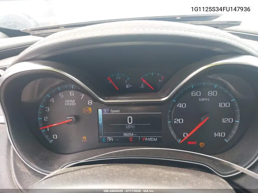 2015 Chevrolet Impala 2Lt VIN: 1G1125S34FU147936 Lot: 45650426