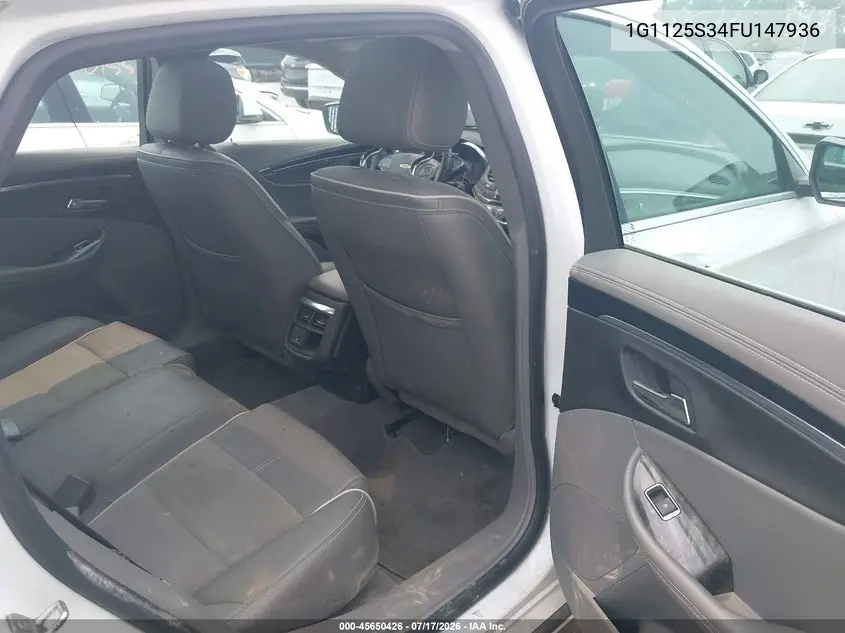 2015 Chevrolet Impala 2Lt VIN: 1G1125S34FU147936 Lot: 45650426