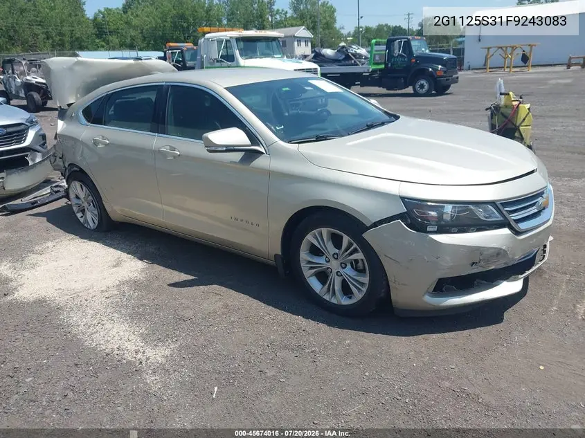 2015 Chevrolet Impala 2Lt VIN: 2G1125S31F9243083 Lot: 45674016