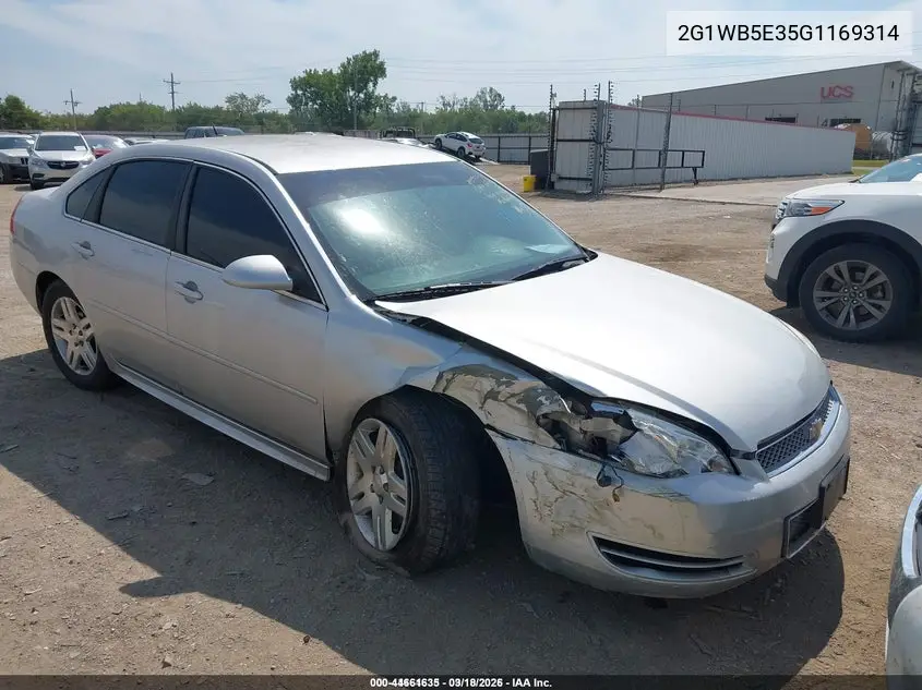 2G1WB5E35G1169314 2016 Chevrolet Impala Limited Lt
